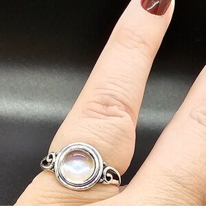 Elegant Silver Moonstone Ring